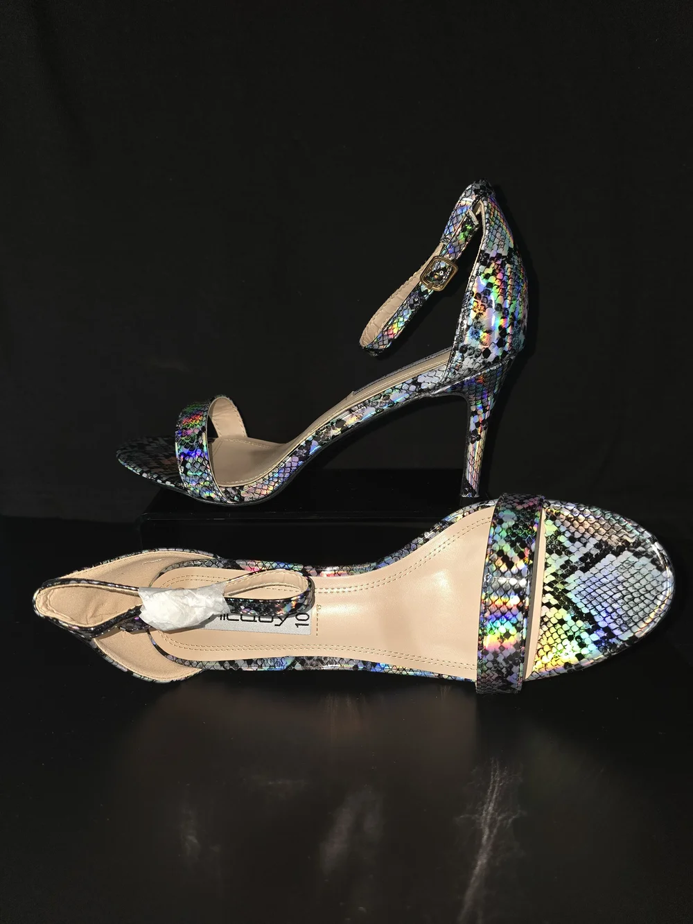 Unilady Holographic Snakeskin High Heel Sandals – Size 10 – New in Box
